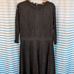 MISSMAY Women's Vintage Floral Lace Long Sleeve Boat Neck Cocktail Party Swing D